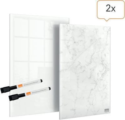 Nobo Mini Notitieborden Glas 230x152mm Pak van 2 stuks