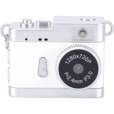 Sleutelhanger Camera HD Retro Digitale Kleine Draagbare Zakcamera CCD Leuk Gadget met LED-licht 4 Filters voor Reizen Studie white