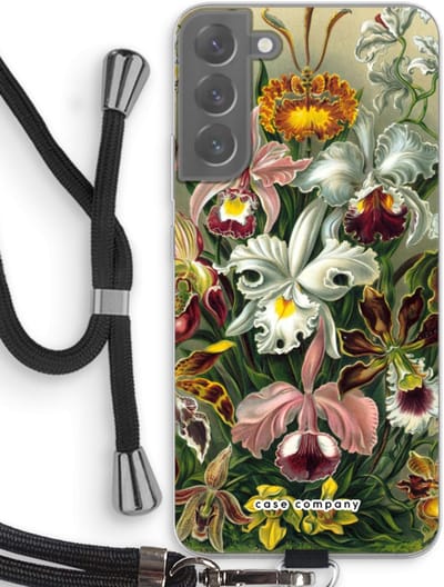 Case Company® - Hoesje met koord geschikt voor Samsung Galaxy S22 Plus hoesje met Koord - Haeckel Orchidae - Telefoonhoesje met Zwart Koord - Bescherming aan alle Kanten en Over de Schermrand