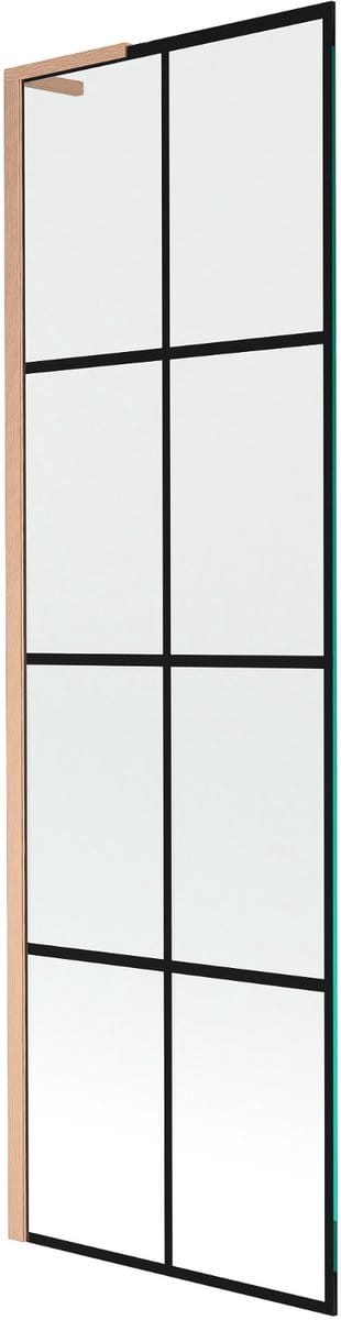 Mexen Next L badwand 1-delig 60 x 150 , zwart rooster, geborsteld koper - 895-060-000-03-77-65