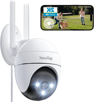 Beveiligingscamera Buiten - Wifi Camera - Huis Beveiligen - Kleuren Nachtzicht - 2K Resolutie - Wit