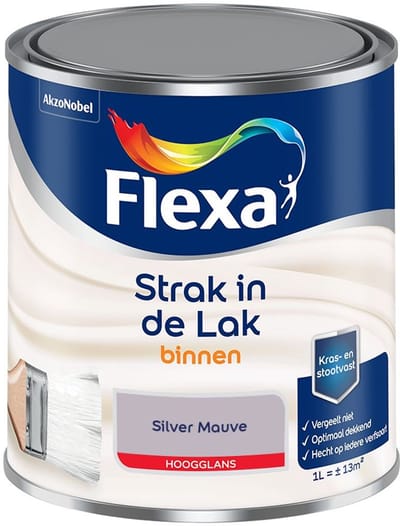 Flexa - Strak In De Lak Binnenlak Hoogglans - Silver Mauve - Mengverf - 1 L