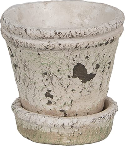Bloempot voor Binnen – Beige – Rustieke Pot – Ø 9 cm – Steen
