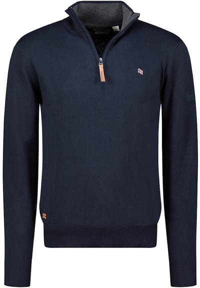 Geographical Norway Fregate Heren Trui Opstaande Kraag Blauw - XXL