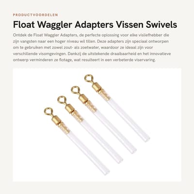 Dailygoods - Float Waggler Adapters - Vissen Swivels - Vermindert flotage - Formaat S - Vissen Accessoires - Ideaal voor zout- en zoetwatervissen - Ge...