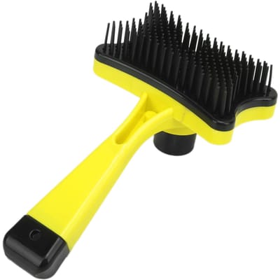 Brosse pour animaux de compagnie, élimine les sous-poils morts et les poils emmêlés, améliore la circulation sanguine des chats et des chiens. Rose rouge jaune