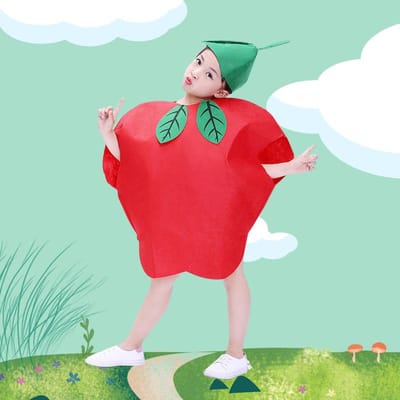 1 Set Kinderen Cosplay Fruit Groente Kostuum Grappig Vakantiefeest Schattige Kleding Pak Kinderen Optreden Bovenkleding Podiumkostuum One Size white