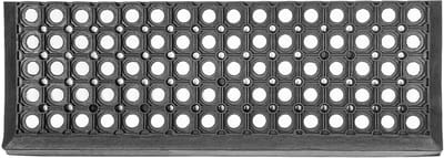 KADAX Antislip trapmatten van rubber voor buitentrappen, weerbestendige trapmatten in zwart, vloermatten voor buiten (patroon 1, 25 x 75 cm)