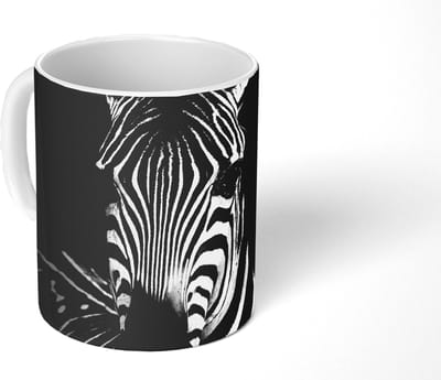 Mok - Koffiemok - Zebra - Zwart - Wit - Dieren - Mokken - 350 ML - Beker - Koffiemokken - Theemok