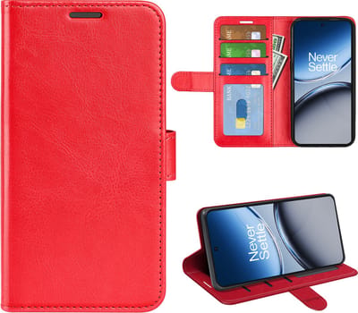 MobyDefend Hoesje - Geschikt voor OnePlus Nord 4 - Wallet Book Case (Sluiting Achterkant) - Rood