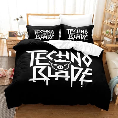 Technoblade Beddengoed Set Enkel Twin Volledig Queen King Size Beddengoed Set Aldult Kinder Slaapkamer Dekbedovertrek Sets 3D Anime Beddengoed Set EU single(135x200cm)