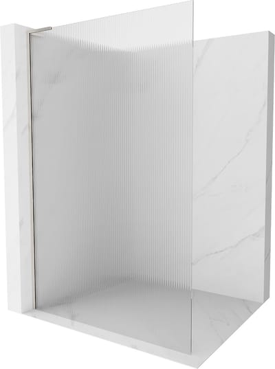 Mexen Kioto L douchewand Walk-in 70 x 200 , strepen, geborsteld nikkel - 800-070-103-97-09