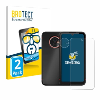 BROTECT - Screenprotector voor Gigaset GX4 Pro (Voor+Camera) - Folie Beschermfolie transparant 2 Stuks