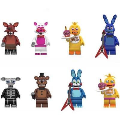 Mini Briques Bonnie Ornement Blocs d'assemblage Jeux Figurine Chica Foxy Ours Freddy Fazbear Jouet Accessoires Cadeaux de Fête