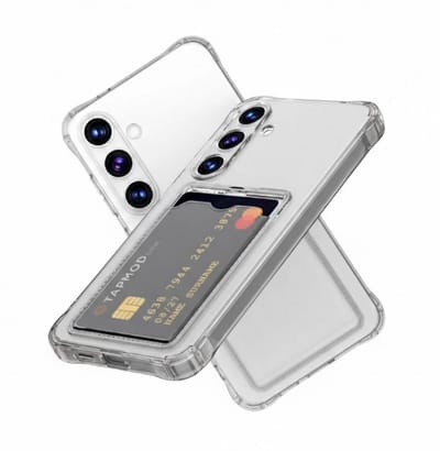 Casemania Hoesje Geschikt voor Samsung Galaxy S26 - Transparant - Anti-Shock Back Cover met Pasjeshouder - Telefoonhoesje met Kaarthouder