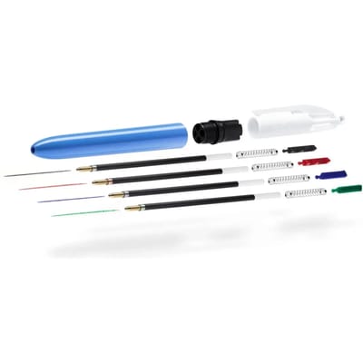 BIC 4 Kleuren Balpen Classic- Medium Punt (1 mm) -Vier schrijfkleuren - Zwart Blauw Rood Groen - Doos 12 stuks