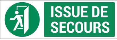 Issue de secours bord met pictogram | gecoat dibond materiaal | 21 x 7 cm