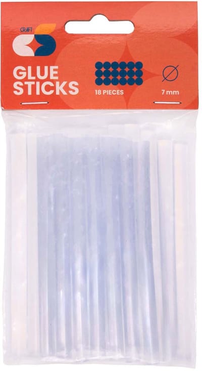 Colorations - Transparent Hot Melt Glue Sticks - 7x100 mm 18 pcs.