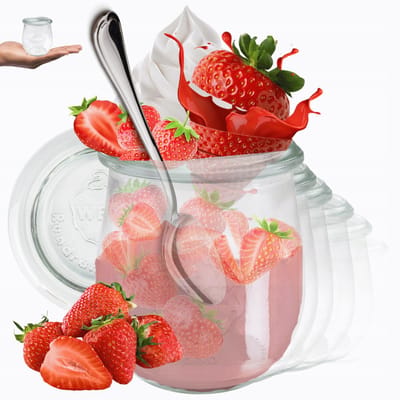 Weck Glazen Potten 220ml met Glazen Deksel - Set van 6