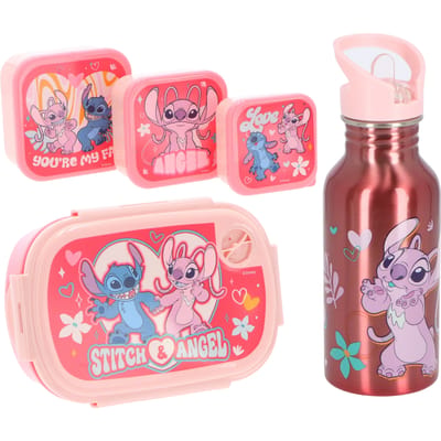 Lilo & Stitch Lunchset 5-delig - Drinkfles - Lunchbox - 3 Snackboxen