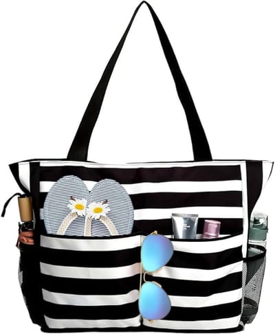 XXL Waterafstotende Strandtas voor Vrouwen - Grote Foldable Reistas met Rits voor Strand, Vakantie & Picknick