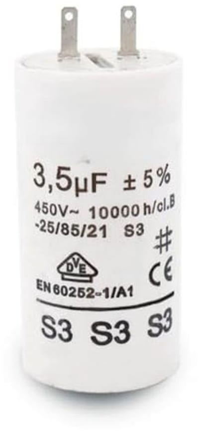 Condensator voor rolluiken 3,5 µF - Cilindrische motorcondensator voor jaloeziemotoren met M8 faston type