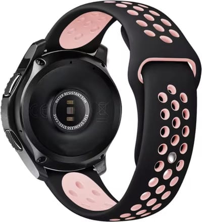 CHPN - Bandje Geschikt voor Samsung Galaxy Watch - Sportband voor samsung horloge - Zwart/Roze - 41/42mm
