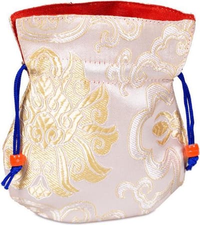 Brokaattasje gevoerd met rood - 10X14