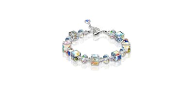 Manks Collection Geometric Swarovski armband kristal - met 18k witgoud