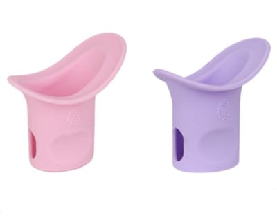 Oogspoelfles - 2 stuks - Draagbare oogspoelbeker - Herbruikbaar - Siliconen - Voor het spoelen van de ogen, Draagbare oogverzorgingstool - 5.6×4cm - Paars en roze