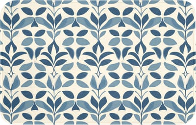 WC mat 80x50 cm - Antislip - Flora - Modern - Blauw - Toiletmat - Vloermat - Douchemat - Toilet tapijt - Toiletmatten