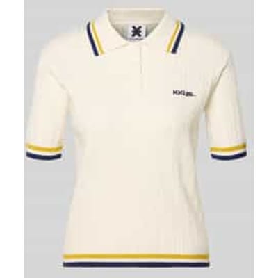 regular fit poloshirt met kabelpatroon en gestikt logo