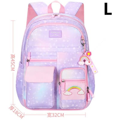 Regenboog Borduurwerk 3-Delige Set Schoolrugzakken Hoge Kwaliteit Nylon Waterdicht Basisschool Kleurverloop Schooltassen Kinderen Schooltas