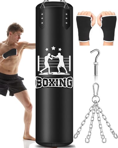 Zware Bokszak voor Kickboksen en Martial Arts - 1,2 m Hoogte, Zwart
