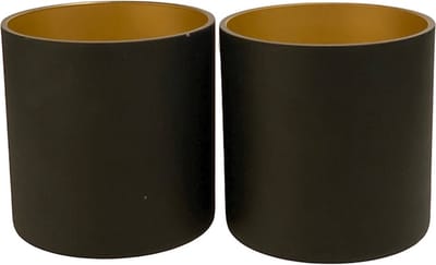Waxinelichthoudhouder black/gold Vase the World - set van 2 stuks