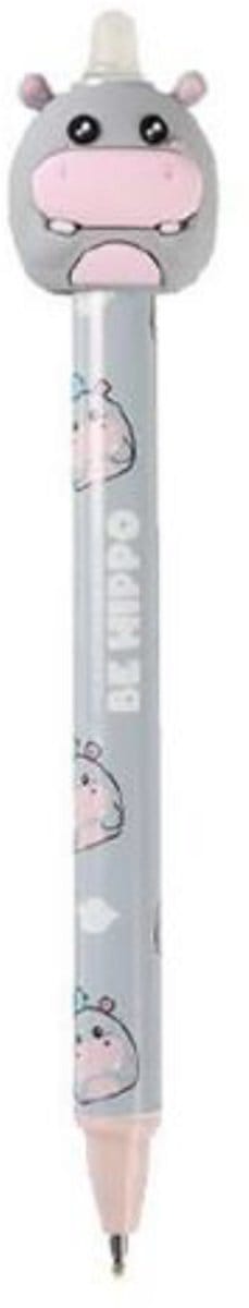 iTotal3D Erasable Pen 0.5mm “HIPPO” Uitwisbare Balpen 2.5x14.5cm 15gr Pen in ABS and PVC Eraser in TPR (Blue ink)