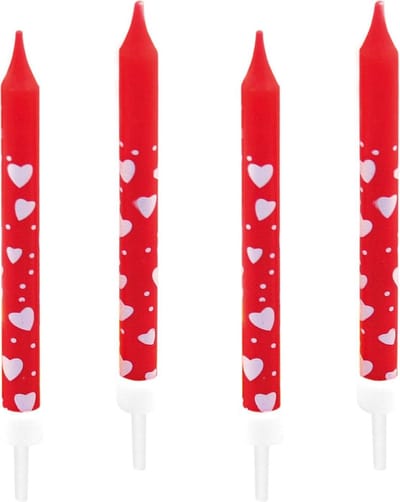 Amscan Verjaardagskaarsen Hartjes 7,5 Cm Wax 10 Stuks