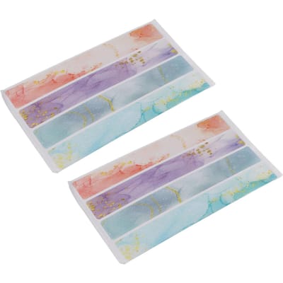 24 pièces Bandes Antidérapantes de Bain Colorées Adhérence Ferme Imperméables Caoutchouc Autocollants Antidérapants pour Baignoire pour Salle de Bain white