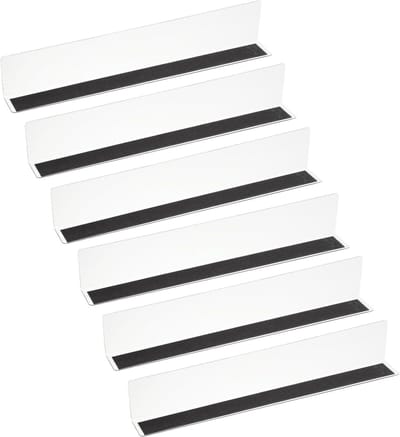 6 stuks magnetische plankverdelers voor kastorganisatie, acryl separators voor keuken en slaapkamer, helder ontwerp, 13,8 x 1,57 x 2,4 cm