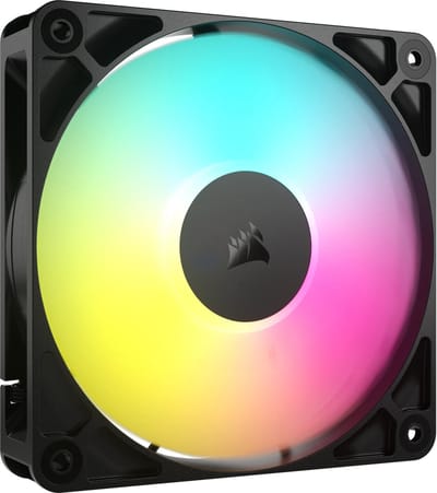 CORSAIR RS120 ARGB PWM 120 mm ventilator - 4 pins PWM & +5V-ARGB aansluiting - AirGuide Technologie - Magnetic Dome lager - Zwart