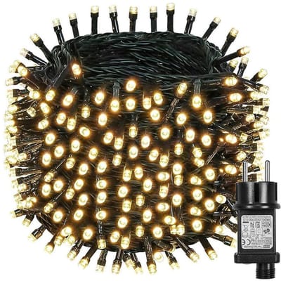 MUPOO Kerstboom Lichtslinger - 50 Meter - 250 LEDs - Kerstverlichting voor Binnen en Buiten - Warm Wit - Kerstversiering Lichtsnoer- Buitenverlichting