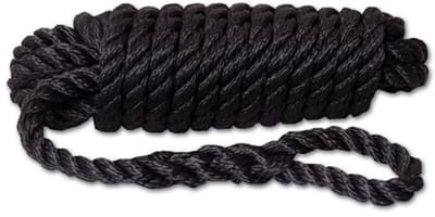 Hollex Fenderlijn zwart 10 mm 3-strengs 1,5 m met oog, set van 2