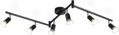 Glitzerlife - Plafondspot Plafondlamp - 6xGU10 fitting - draaibaar 330° en kantelbaar 90° - Opbouwspot modern - metaal - Ø108cm - zwart