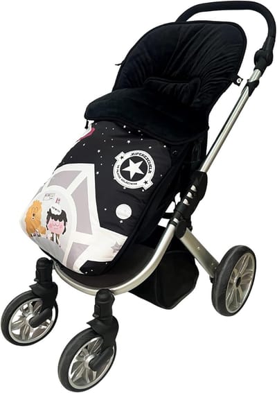 Universele Voetenzak - Baby warmer - Wandelen met kinderwagen - Waterdicht fleece gevoerd - 95 x 50 cm - Grijs multicolor