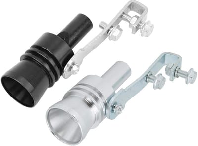 Dailygoods- Uitlaatgeluid Booster - Turbo Geluid Fluitje - Aluminium Uitlaatpijp - Zwart/Zilver - Duurzaam Materiaal - Afmeting Gat 2 cm - Uitlaatfluitje
