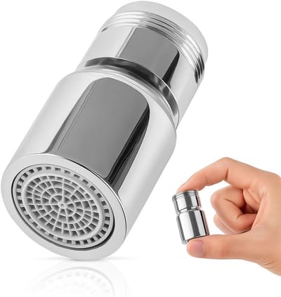 Waterkraan opzetstuk in Chroom Straalregelaar 360 ° draaibare kraanbeluchter M24 Kraansproeier aanzetstuk voor keuken- e badkamerkranen | Kleur chroom - kraan verlengstuk beluchter voor keuken- en badkamerkranen