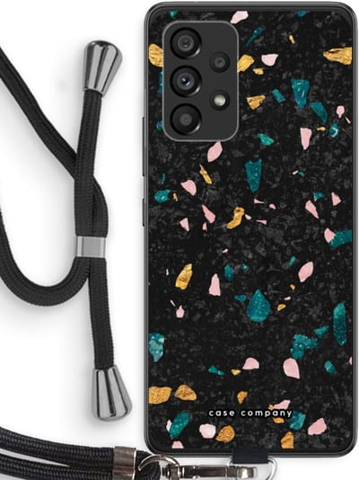 Case Company® - Hoesje met koord geschikt voor Samsung Galaxy A53 5G hoesje met Koord - Terrazzo N°10 - Telefoonhoesje met Zwart Koord - Bescherming aan alle Kanten en Over de Schermrand
