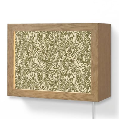 Wandlamp 20x15 cm - Oplaadbaar - Abstract - Marmer - Groen - Wandlampen binnen woonkamer - Slaapkamer lamp met kabel - Decoratieve nachtlamp - Vloerlamp snoer
