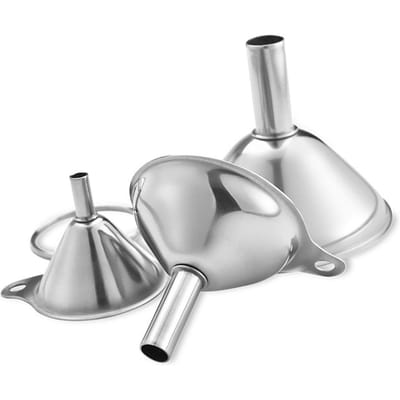 3 Pièces Mini Entonnoirs en Acier Inoxydable Set d'Entonnoirs de Cuisine en Acier Inoxydable pour Remplir Petites Bouteilles Bouteilles Miniatures white
