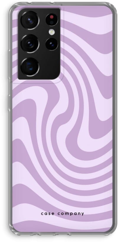 Case Company® - Hoesje geschikt voor Samsung Galaxy S21 Ultra hoesje - Swirl Paars - Soft Cover Telefoonhoesje - Bescherming aan alle Kanten en Schermrand